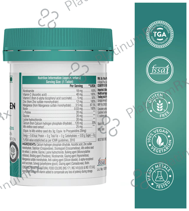 Swisse Beauty Vegan Collagen Builder - With Biotin & Vitamin C for Skin & Antioxidant Benefits - Tablet