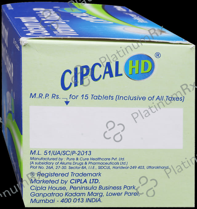 Cipcal HD 500mg/500IU Tablet 15s