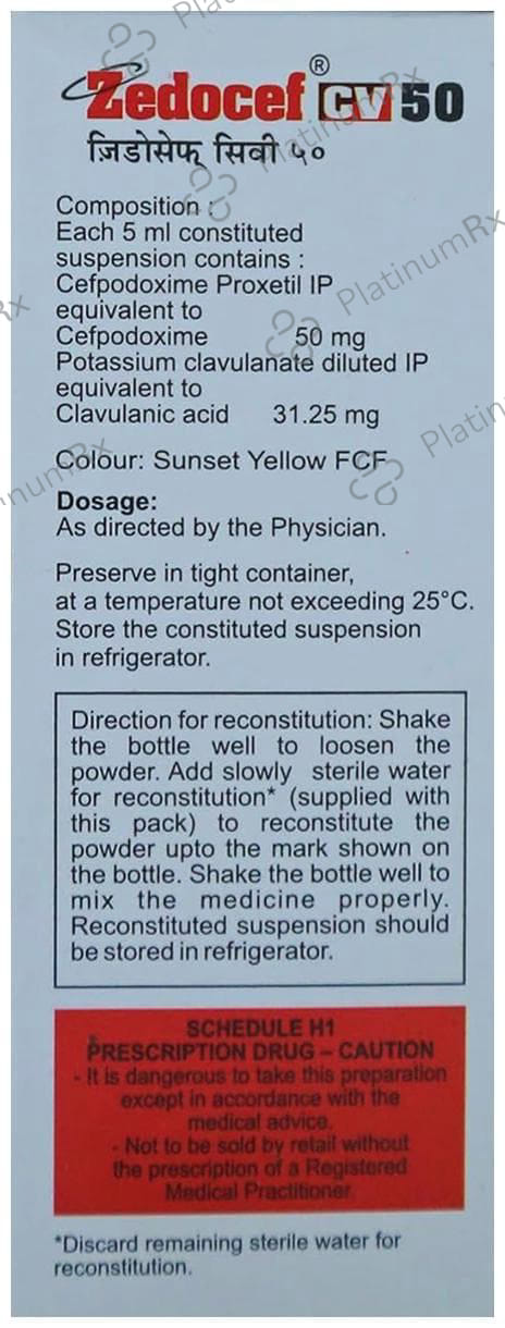 Zedocef CV 50/31.25mg Syrup 30ml