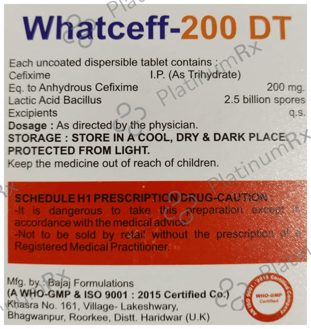 Whatceff 200mg/2.5B DT Tablet 10s
