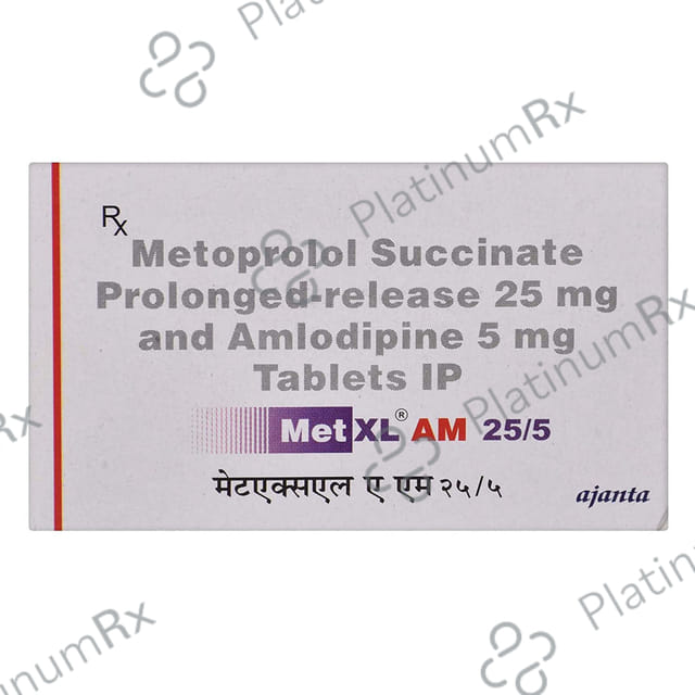 Met XL AM 25/5mg Tablet 15s