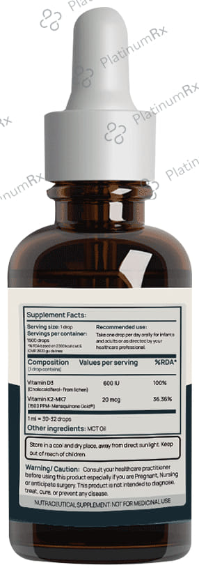 iThrive Essentials Vitamin D3+K2 Liquid Oral Drops