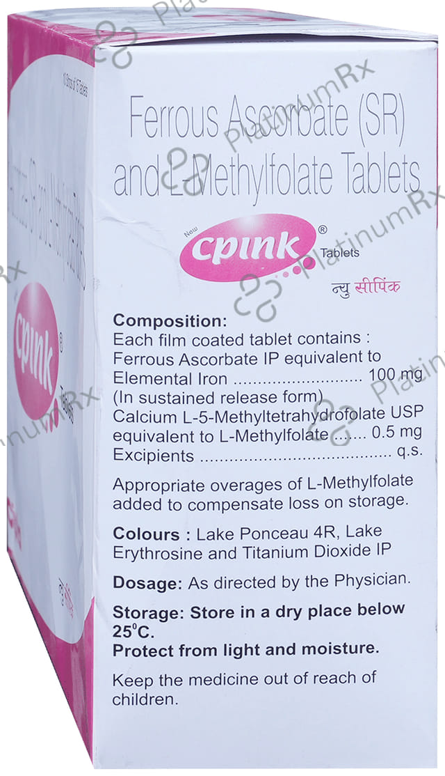 New Cpink 100mg/500mcg Tablet SR 15s