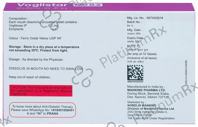 Voglistar MD 0.2mg Tablet 15s
