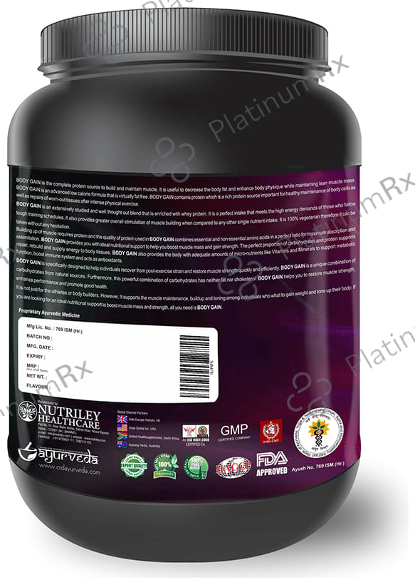 Nutriley Body Gain Whey Protein Mango Powder 500 gm