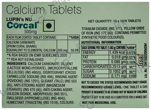 NU Corcal 500mg Tablet 10s