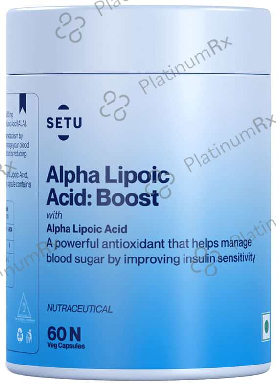 Setu Alpha Lipoic Acid Boost Tablet for Liver Function, Energy & Blood Sugar (60 Each) 1 Jar