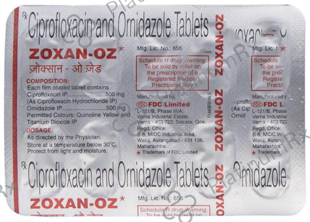 Zoxan OZ 500/500mg Tablet 10s