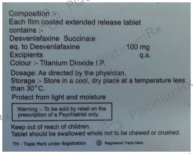 Desveren 100mg Tablet ER 10s