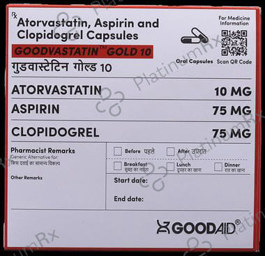 Goodvastatin Gold 10/75/75mg Capsule 15s
