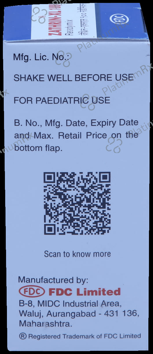 Zathrin XL 100mg Readymix Oral Suspension 30ml