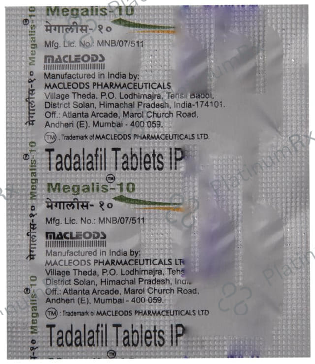 Megalis 10mg Tablet 4s