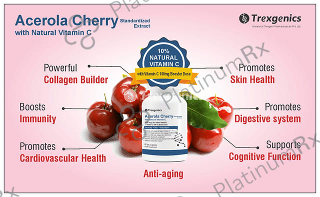 Trexgenics Acerola Cherry with Natural Vitamin C Veg. Capsules