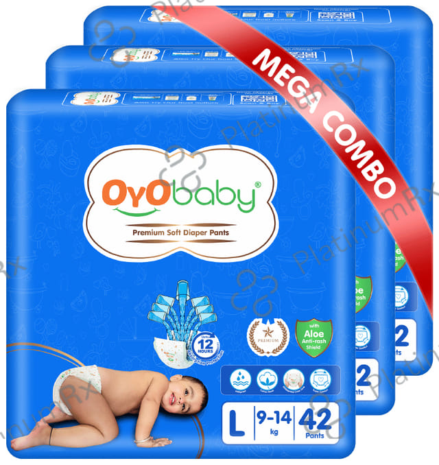 Oyo Baby Premium Soft with Aloe Anti-Rash Shield Diaper Pants (42 Each) Large 3 Packs