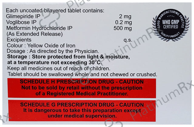 Glymipril MV 2/500/0.2mg Tablet ER 10s