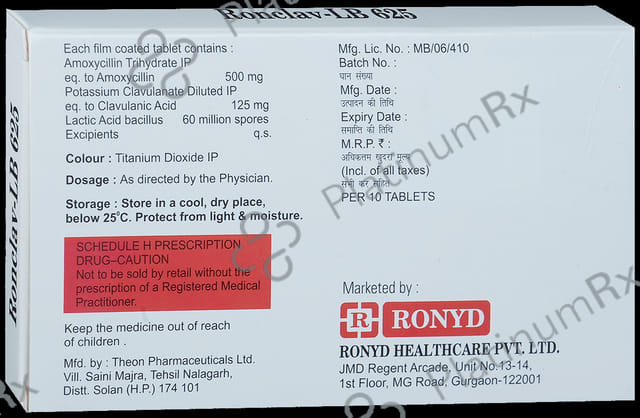Ronclav LB 500mg/125mg Tablet