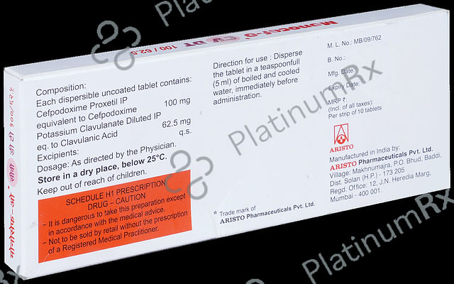 Monocef O CV 100/62.5mg Tablet DT 10s