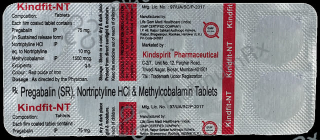 Kindfit NT 75mg/10mg/1500mcg Tablet