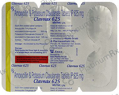 Clavnax 625mg Tablet 6s