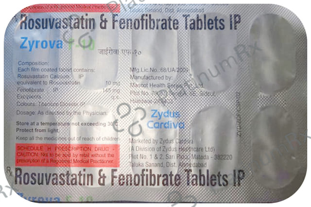 Zyrova F 10 145/10mg Tablet 10s