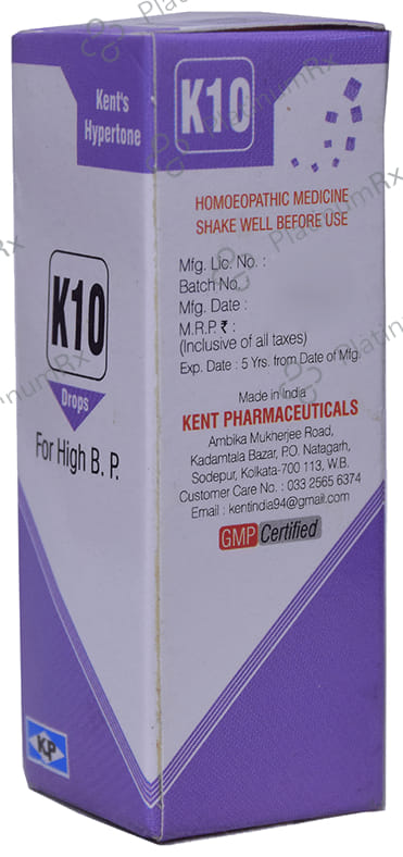 Kent's K10 High B.P. Oral Drops