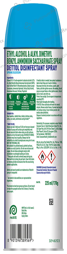 Dettol Dettol Multi-Surface Disinfectant Sanitizer Spray Bottle - 24 hours Antibacterial Protection- Germ Kill on Hard and Soft Surfaces Spring Blossom