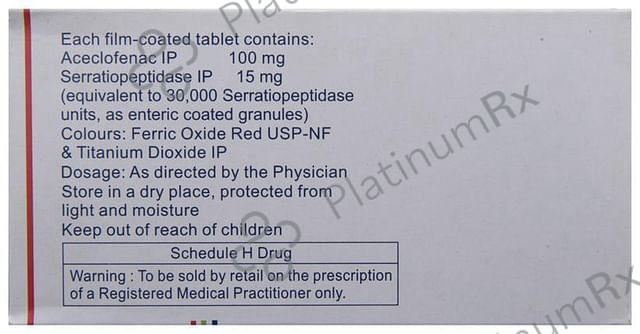 Zerodol S 100/15mg Tablet 10s