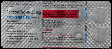 Apixagress 2.5mg Tablet 10s