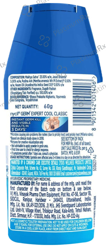 Nycil Cool Classic Prickly Heat Powder with Nycil Cool Herbal 50gm Free