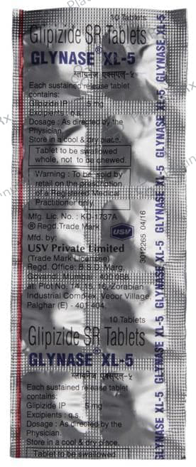 Glynase XL 5mg Tablet SR 10s