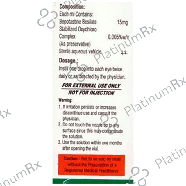 Bepocin 1.5% Sterile Eye Drops 5ml