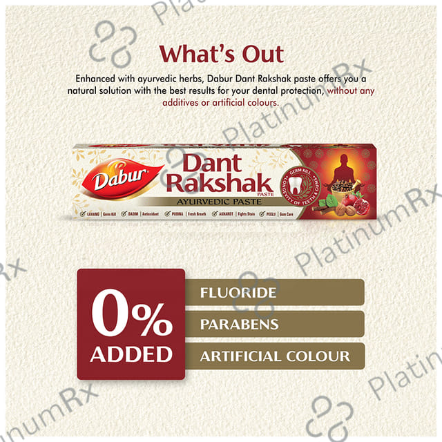 Dabur Dant Rakshak Ayurvedic Paste (175gm Each) 1 Tube