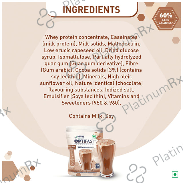 Nestle Optifast with Protein, Fibre, Vitamins & Minerals for Weight Management - Flavour Chocolate