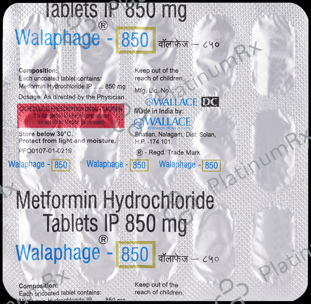 Walaphage 850mg Tablet 15s