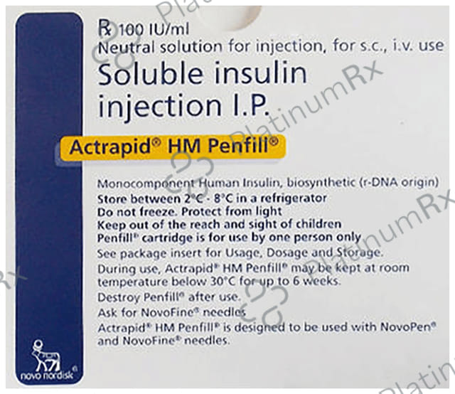 Actrapid HM 100 IU/ml (1*3ml Refill Cartridge / Injection)