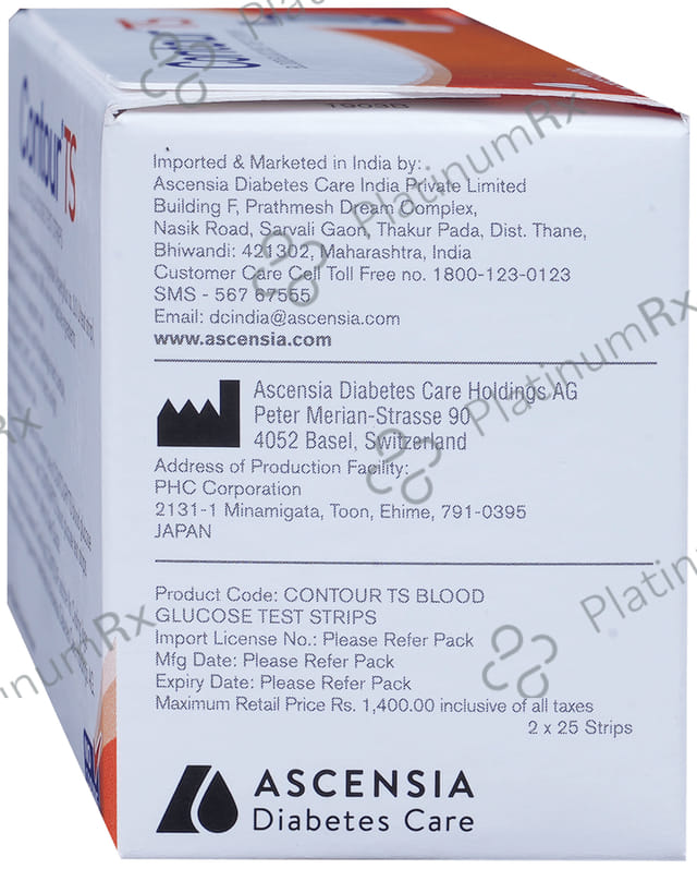Contour TS Blood Glucose Test Strip (Only Strips) 50s