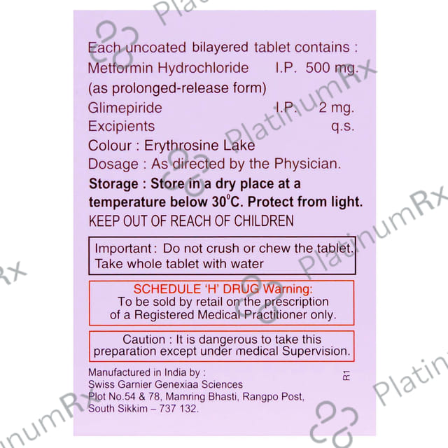 Gliminyle M2 2mg/500mg Tablet