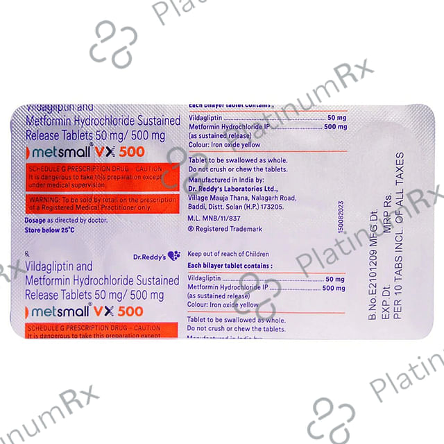 Metsmall VX 500/50mg Tablet SR 10s