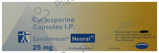 Sandimmun Neoral 25mg Soft Gelatin Capsule 50s