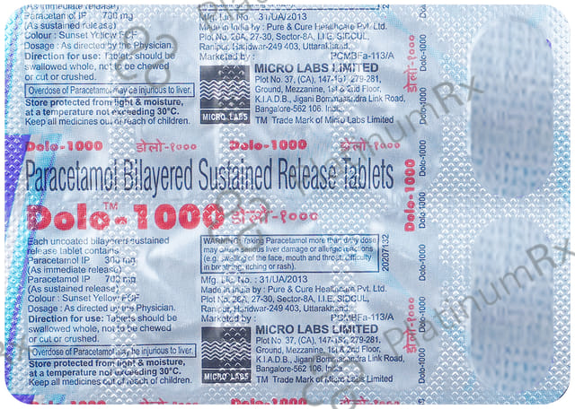 Dolo 1000mg Tablet 10s