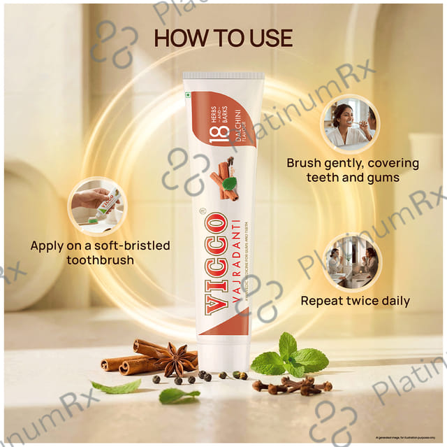 Vicco Vajradanti Ayurvedic Medicine for Healthy Gums and Teeth - Dalchini
