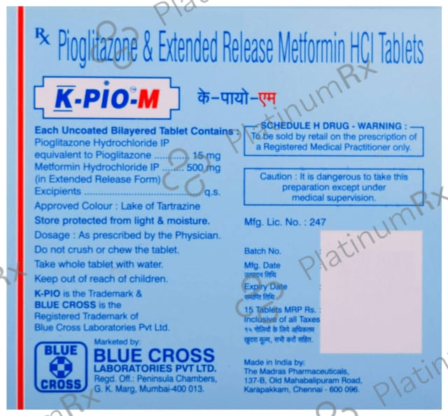 K Pio M 500/15mg Tablet ER 15s