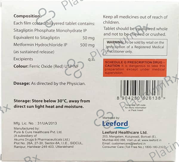 Sitaford M 50/500mg Tablet SR 15s