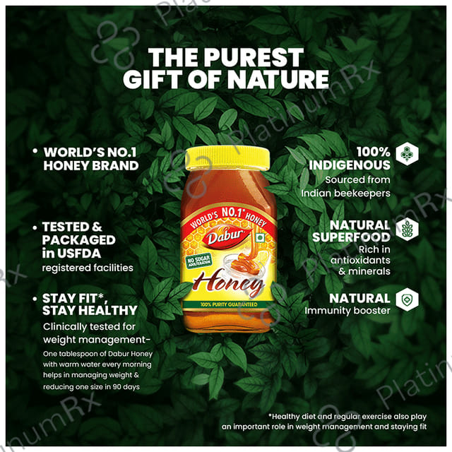 Dabur Honey 100% Pure Honey Brand With No Sugar Adulteration 1kg