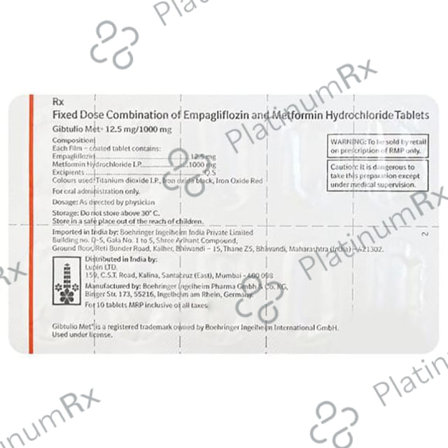Gibtulio Met 12.5/1000mg Tablet 10s