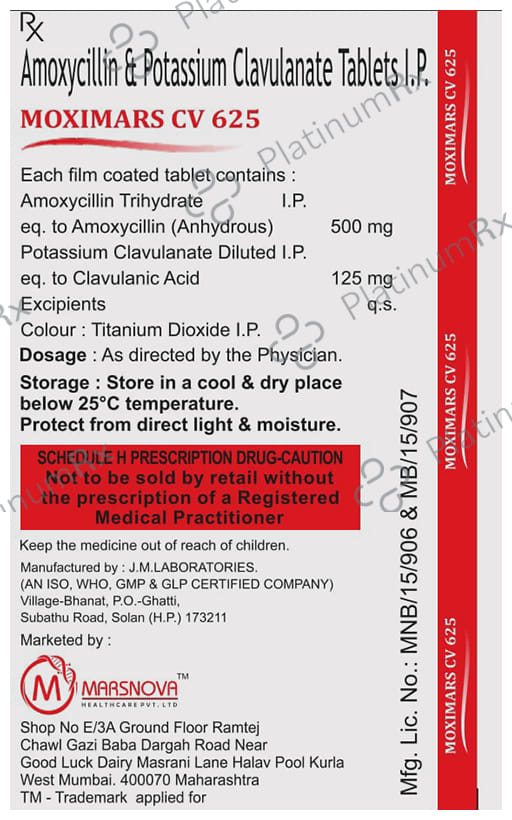 Moximars CV 625mg Tablet 10s