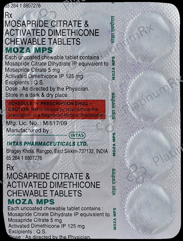 Moza MPS 125/5mg Chewable Tablet 10s