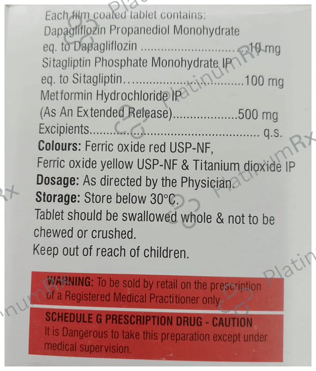 Qsita DM 10/500/100mg Tablet ER 15s