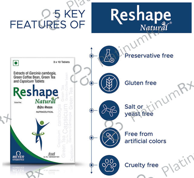 Reshape Natural Gluten Free Tablet Supports Weight Management 10s
