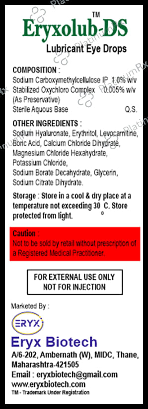 Eryxolub-DS Lubricant Eye Drop